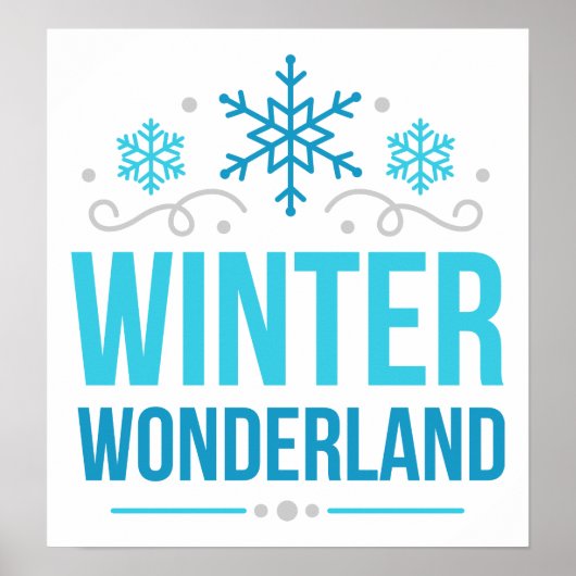 Festive winter wonderland woorddecor poster (Voorkant)