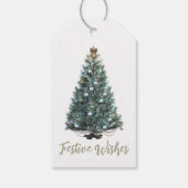 Festive Wishes. Christmas tree Cadeaulabel (Achterkant)
