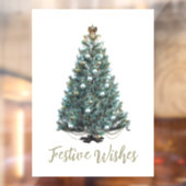 Festive Wishes. Christmas tree design Raamsticker (Vel 2)