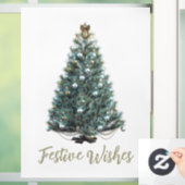 Festive Wishes. Christmas tree design Raamsticker (Huis)