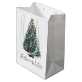 Festive Wishes. Christmas tree Medium Cadeauzakje (Achterkant Gekanteld)