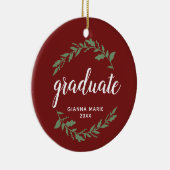 Festive Wreatalized Afstuderen Keepomwille Keramisch Ornament (Rechts)