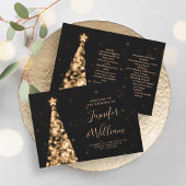 Festive Xmas Tree Gold Wedding Programme
