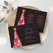 Festive Xmas Tree Red Black Wedding Programme