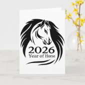 Festive Year Of The Fire Horse 2026 Chinese New Ye Kaart (Gele Bloem)