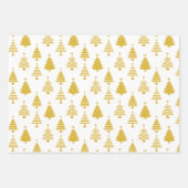 Festive Yellow and White Christmas Tree Pattern Inpakpapier Vel (Voorkant 2)