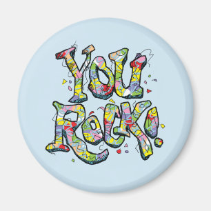 Festive "You Rock!" Lettering Magnet Magneet