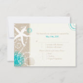Festively Chic Beach Wedding Menu Choice RSVP (Devant)