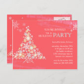 Festivité d'hiver Pink Fête Invitation (Devant / Derrière)