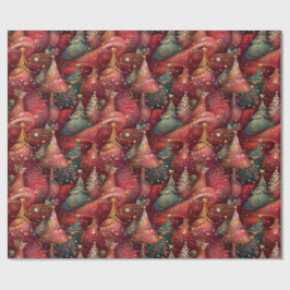 Festliche Christbäume in üppigen Farben und Gold Cadeaupapier