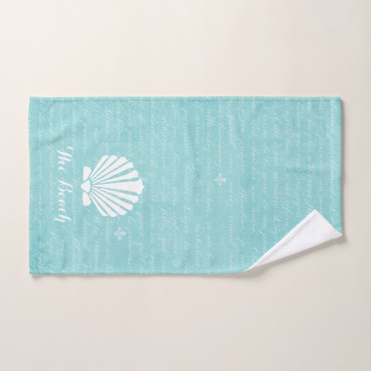 Feston Shell Girly d'Aqua de plage chic avec le (Serviette à main)