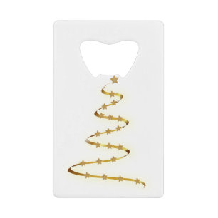 Festoon Garland kerststerren Glitter Gold Tree. Kredietkaart Flessenopener