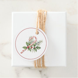 Festove Red & White Candy Cane met kerstcadeau Lab Bedankjes Labels