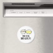 Feta Brie-Geloof It Funny Cheese Pun Magneet (Insitu (Vaatwasser))