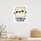 Feta doet me vallen Betta Funny Cheese Pun Poster (Keuken)