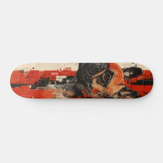 "Fetch" French Bulldog 7 3/4" Skateboard Deck (Horz)
