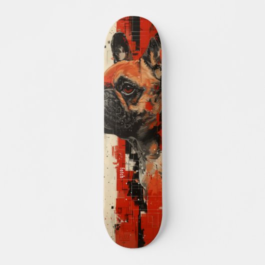 "Fetch" French Bulldog 7 3/4" Skateboard Deck (Devant)