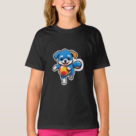 Fetch Happens - Drôle Dog Cartoon T-Shirt (Devant)
