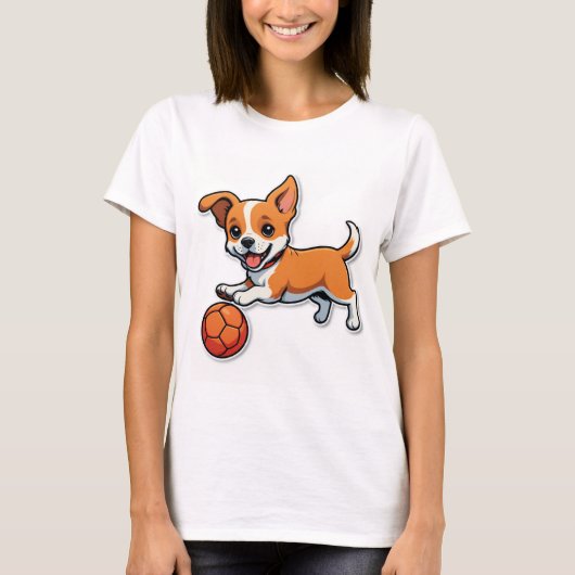 Fetch Happens - Drôle Dog Cartoon T-Shirt (Devant)