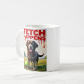 Fetch Happens Humorous Dog Coffee Cup mok (Voorkant links)
