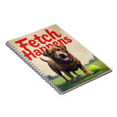 Fetch Happens Humorous Dog Spiral notitieboek modd (Rechterzijde)