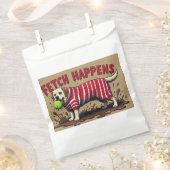 Fetch Happens Humorous poster modderige Labrador h Bedankzakje (Geknipt)