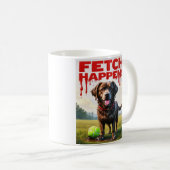 Fetch Happens Mug de tasse de café pour chien humo (Devant droit)