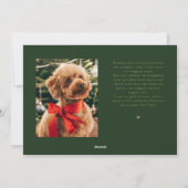 Fetching Christmas Cheer Green Dog Photo Feestdagenkaart (Achterkant)