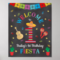 Fête 1er anniversaire Affiche de bienvenue de tabl