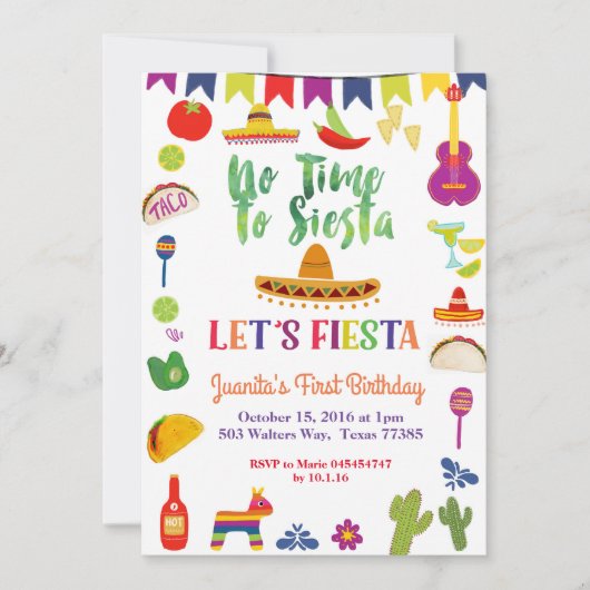 Fête 1er anniversaire Invitation (Devant)