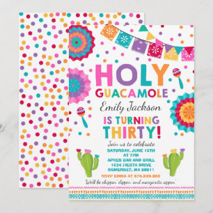 Fête 30e anniversaire Invitation Saint Guacamole 3