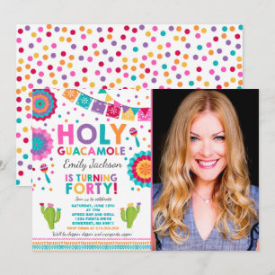 Fête 40e anniversaire Invitation Saint Guacamole 4