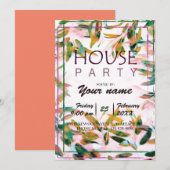 FÊTE À LA MAISON - carte d'invitation (Devant / Derrière)