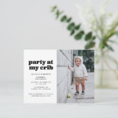 Fête à My Crib 1er Anniversaire Fête Invitation (Debout devant)