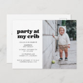 Fête à My Crib 1er Anniversaire Fête Invitation (Devant / Derrière)