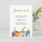 Fête Animale Anniversaire Invitation de fête (Debout devant)