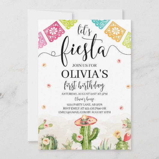 Fête Anniversaire blanc Invitation (Devant)