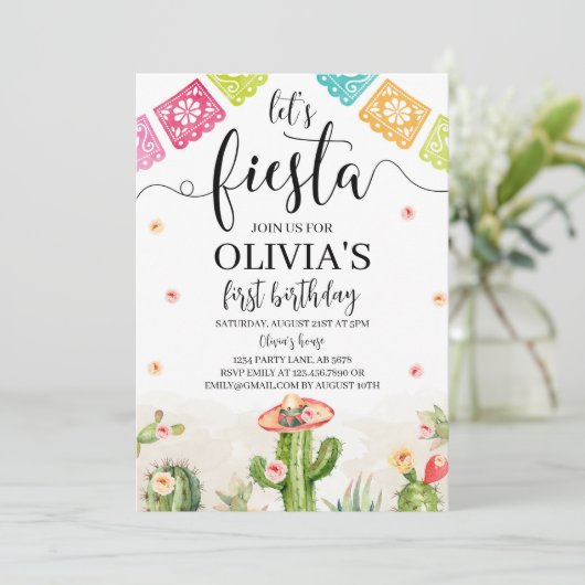 Fête Anniversaire blanc Invitation (Debout devant)