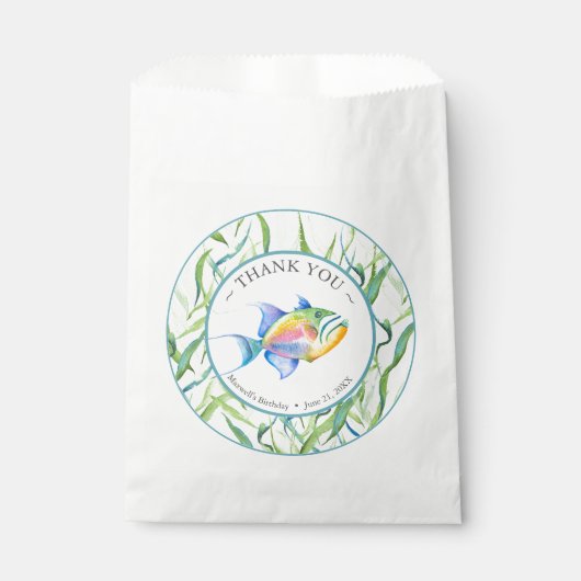 Fête Anniversaire Favoriser Sacs Poisson Tropical (Devant)