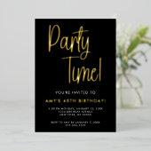 Fête Anniversaire Gold Foil Invitation (Debout devant)
