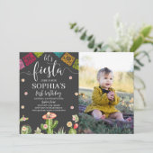 Fête Anniversaire Photo Invitation Noir (Debout devant)