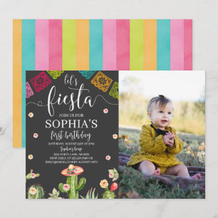 Fête Anniversaire Photo Invitation Noir