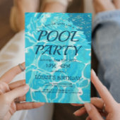 Fête au bord de la piscine I Invitation Eau Bleu C
