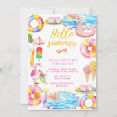 Fête au bord de la piscine | Invitation à une soir (Devant)