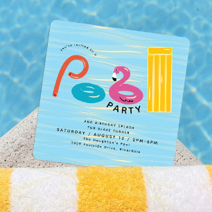 Fête au bord de la piscine Invitation d'annivers