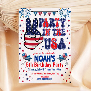 Fête aux Etats-Unis Invitation anniversaire