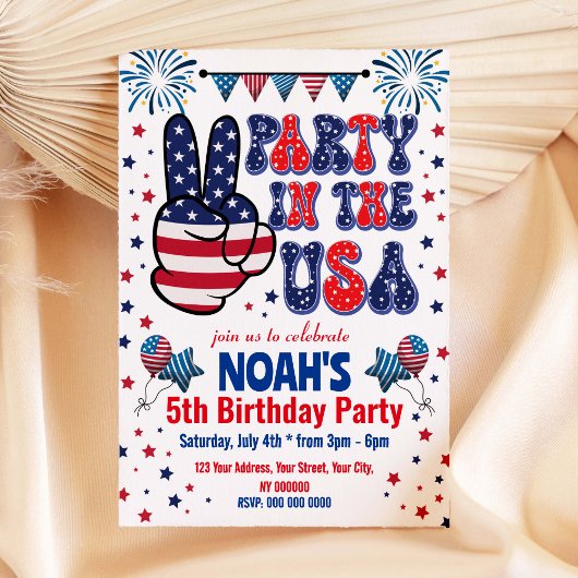 Fête aux Etats-Unis Invitation anniversaire