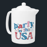 Fête Aux États-Unis Patriotique<br><div class="desc">Fête Aux États-Unis Teapots Patriotiques</div>