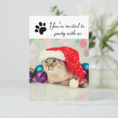 Fête avec nous Chat - 3x5 Fête Invitation (Debout devant)