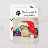 Fête avec nous Chat - 3x5 Fête Invitation (Devant / Derrière)
